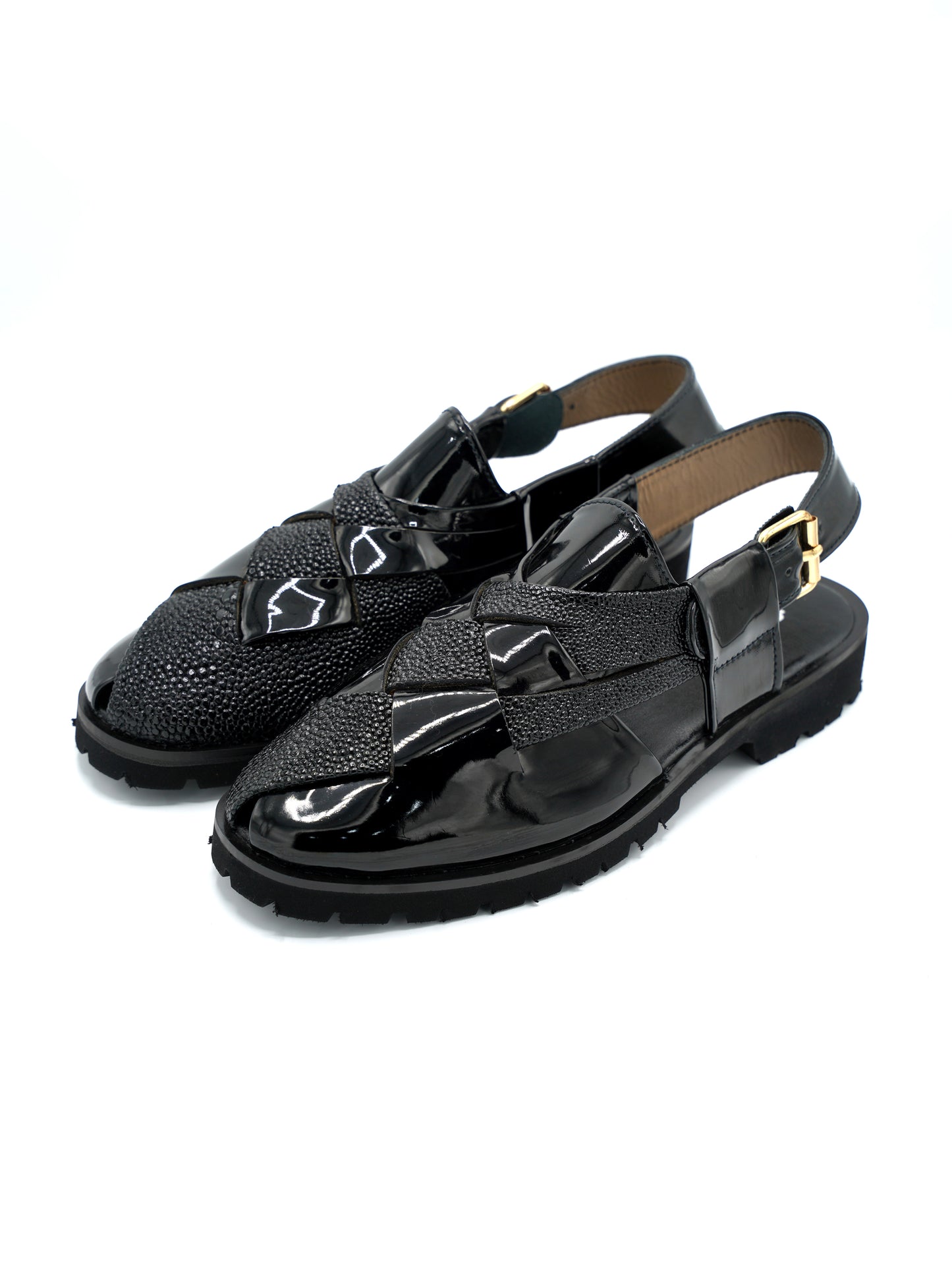 BLK PTN-Chappal-JF 2729