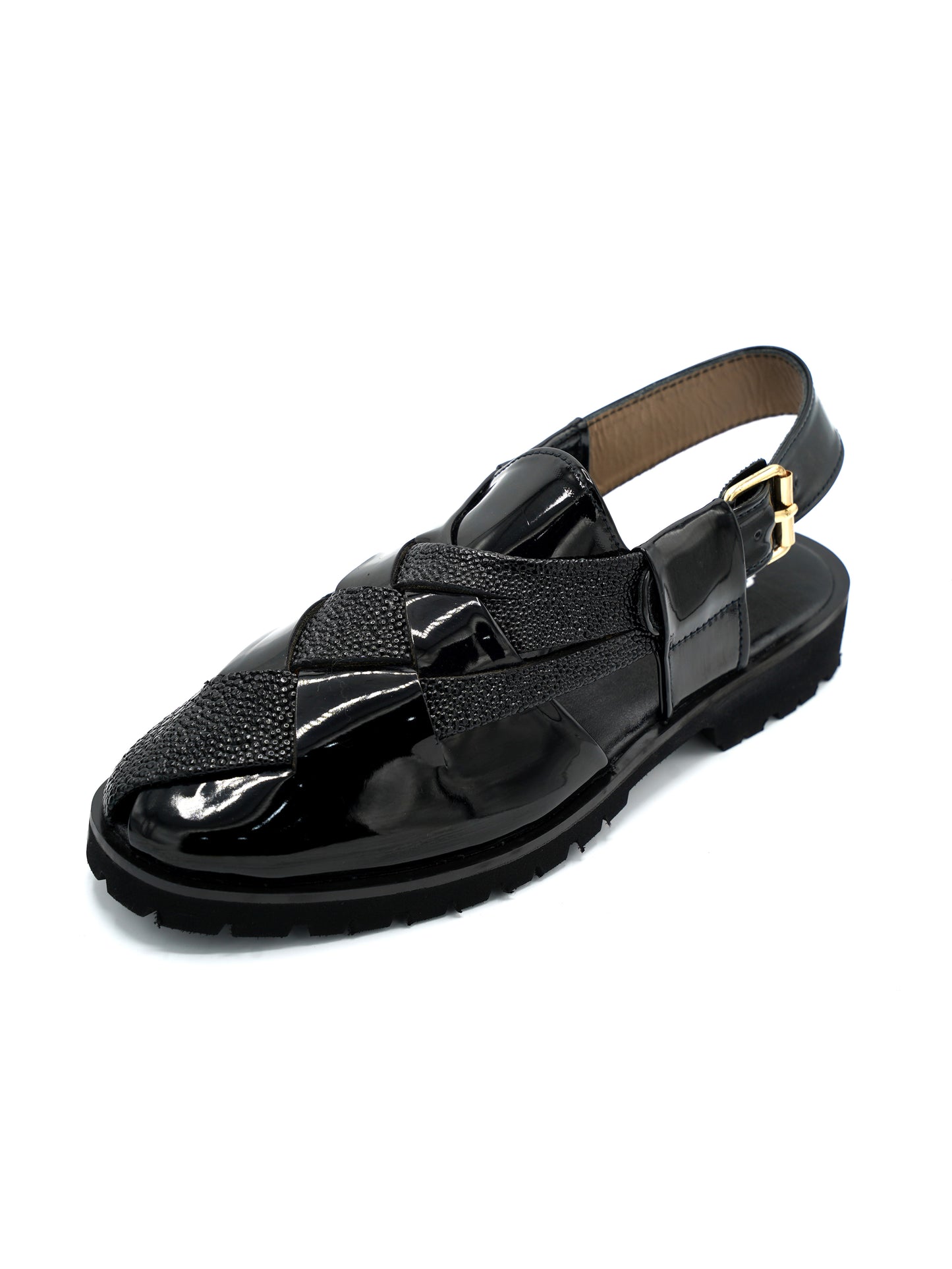 BLK PTN-Chappal-JF 2729