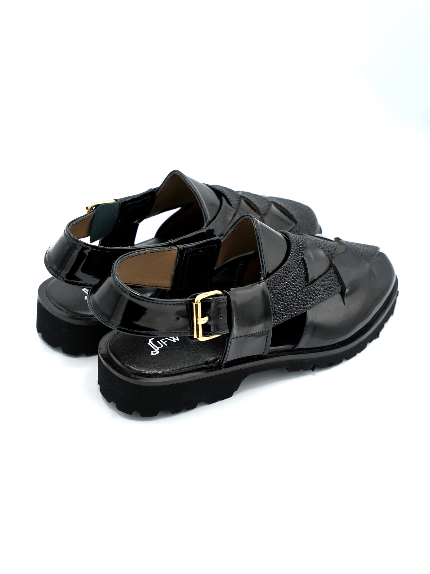 BLK PTN-Chappal-JF 2729