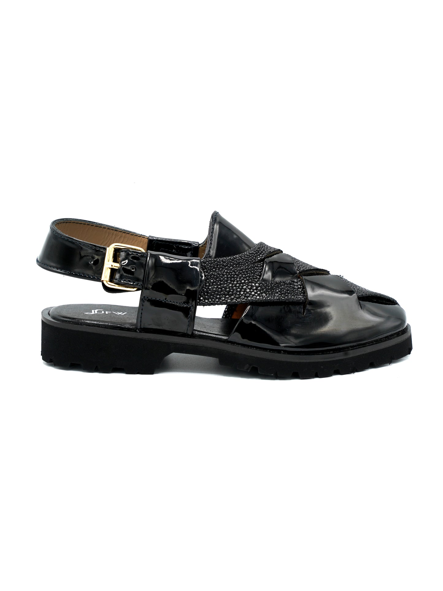 BLK PTN-Chappal-JF 2729